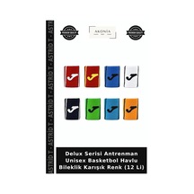Delux Serisi Antrenman Unisex Basketbol Havlu Bileklik Karışık Renk 12 Li Çok Renkli