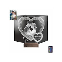 Luvivia Kalp Sevgiliye Hediye Fotoğraflı 3d Lamba - Masa Gece Lambası V8