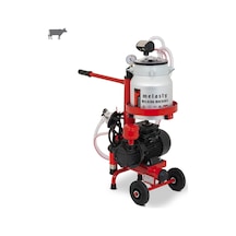 Melasty Micro Tekli İnek Süt Sağma Makinesi Alüminyum Güğüm - Kauçuk Memelik Kuru Pompa