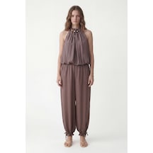 Antioch 100% Lyocell Bluz Pantolon Takım Kahverengi
