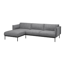 Ikea Gri Modern Kanepe - Uzanma Koltuklu 3'lü Kanepe
