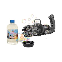 Pilli Köpüklü Oyuncak Tabanca Köpük Makinesi Bubble Machine Siyah 500 Ml Köpük