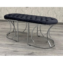 Lüks Puf Bench Gümüş Gümüş