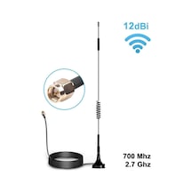12dbi Dış Mekan Anten Sma Erkek 1.5 Metre Kablo 700mhz - 2.7ghz Mıknatıslı Gsm Wifi