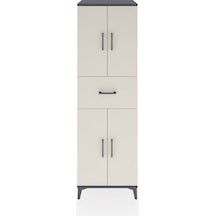 Hyperion Dolap 3 Raflı Tek Çekmeceli 4 Kapaklı 60x44x195 Antr... Antrasit