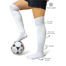 2 Adet Profesyonel Futbol Çorabı Tozluk Halı Saha Çorabı Konç Kartal-prof-2li - Beyaz