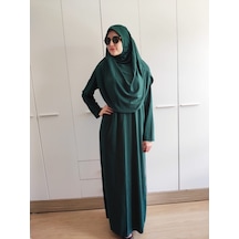 Tek Parça Namaz Elbisesi (Yeşil) Koyu Yeşil