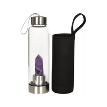 Ametist Doğal Taş Su Şişesi 550 Ml + Termal Kılıf Çok Renkli