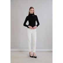 Sortie Collection Balıkçı Yaka Simli Triko Bluz Siyah