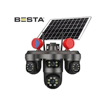 Solar 4g 3 Mp + 3mp + 3mp 3 Kameralı Kablosuz Güvenlik Kamerası Bs-55g