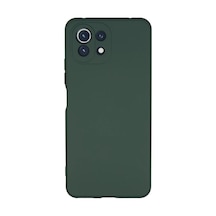 Xiaomi Mi 11 Lite Uyumlu Kılıf Nano İçi Kadife Silikon - Koyu Yeşil