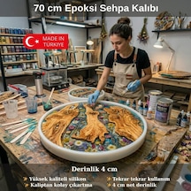 70 Cm Epoksi Sehpa Kalıbı, 4 Cm Derin Epoksi Sehpa Kalıbı, Epoksi Orta Sehpa Kalıbı, Yuvarlak Silikon Kalıbı
