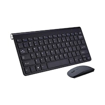 Mini Kablosuz Wireless Klavye Mouse Seti 2.4 Ghz Siyah - 607839679