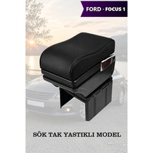 Focus 1 Uyumlu Küllüklü Kol Dayama Siyah Renk Lüks Tip Bardaklıklı