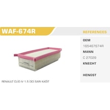 WINKEL WAF-674R Hava Filtresi CLIO IV Captur / Sandero Duster Dokker 0.9 Tce 1.2 Tce 1.5 DCI
