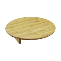 Yuvaralakmini Sofra Model Çap:45cm - Y:8.5cmayaklı Bambu Ahşap Kesim Panosu 5365 Çok Renkli