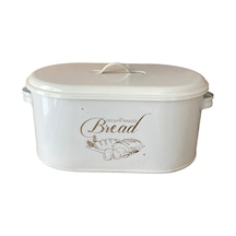 Toptanfoni Metal Büyük Boy Kapaklı Desenli Ekmeklik Beyaz Beyaz