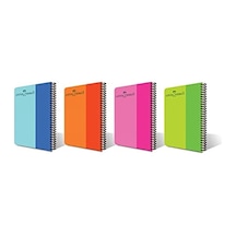 A4 Çizgili Spiralli Defter, 100 Yaprak, 500 Mikron Pp Kapak Açık Gri