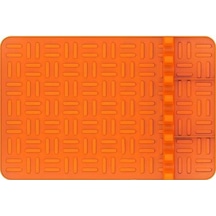 Ulzyvf Turuncu Silikon Pedli Izgara Matı, Yemek Pişirme Damlama Aleti Turuncu