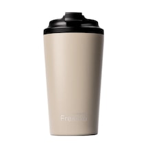 Made By Fressko Grande Boy Paslanmaz Çelik Çift Duvar Yeniden Kullanılabilir Kahve Bardağı, Termos, Yalıtımlı Termal Kupa, 475 Ml Oat - Krem