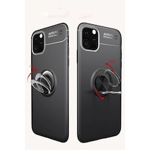 Newface - 324 - İphone 11 Pro Kılıf Range Yüzüklü Silikon - Metemıx - - Siyah