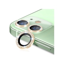 İletişim Apple iPhone Uyumlu 12 Mini Taşlı Tasarım Temperli Cam Kamera Lens Koruyucu - Gold Sku: Zeusb0bfbyyjgj
