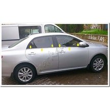 Markadan Toyota Corolla Uyumlu Krom Cam Çıtası 2007-2012 4 Parça   Paslanm