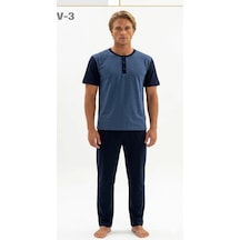 Alfa Aksesuar 03 Kly Battal Erkek Pijama Takımı 2205 Lacivert