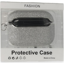 Newface Apple Uyumlu Airpods Pro 1.nesil Spell Simli Kılıf - Gümüş Gümüş