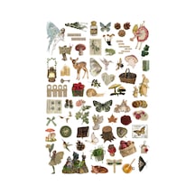 63 Adet Fairycore Doğa Vintage Sticker Seti -etiket Seti Scrapbook Bullet Journal Çok Renkli