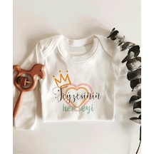 İmaj Tuğbababy Teyzesinin Her Şeyi Uzun Kol Çıtçıtlı Organik Bebek Body Beyaz