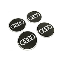Audi Alüminyum Jant Göbeği Yapıştırma Siyah 60Mm 4 Adet