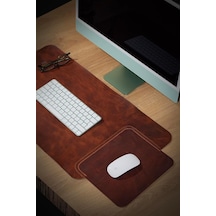 Hakiki Deri Masa Mat Deri Oyuncu Mouse Pad Yazı Masası Altlığı Sümen 35x70 Cm