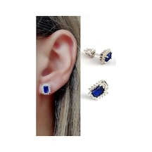Sky Diamond Blue Creative Sapphire Taşlı 925 Ayar Gümüş Lüks Tek