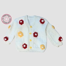 Uretti - Rukiye 7294 - El Örgüsü Çiçek Motifli Kız Çocuk Hırka 5 Yaş - Beyaz Beyaz Uretti - Rukiye 7294 - El Örgüsü Çiçek Motifli Kız Çocuk Hırka 5 Yaş - Beyaz Beyaz