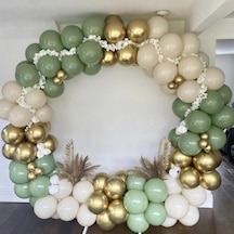 Krom Gold Retro Deniz Kumu Ve Kış Yeşili Balon Zinciri Seti 101 P