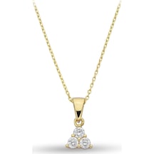 Çgk Çiğdem Gürel Kuyumculuk 3 Taş Altın Kolye Gold