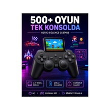 Çocuklar Ve Yetişkinler İçin Uygun 500 Oyunlu Taşınabilir Mini Retro El Konsolu 22563131