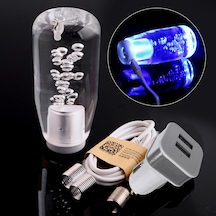 Araba Vites Topuzu Vites Kolu Kristal Stil Manuel Vites Kafası Evrensel Led Vites Kolu 10cm/15cm/20cm/25cm