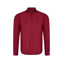 G726 Dewberry Erkek Gömlek-düz Bordo Düz Bordo