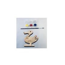 Masif Ahşap Puzzle Çocuklar İçin Boyanabilir Ördek Boya Setli
