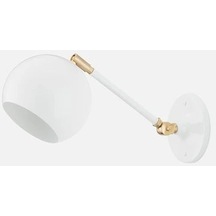 Rsylight Metal Mafsallı Beyaz Spot 180 Derece Armatür Dekoratif Rustik Vintaje Aplik Beyaz