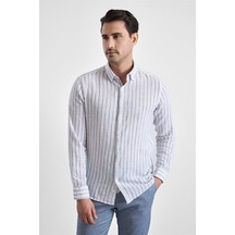 Süvari Lacivert Slim Düğmeli Yaka Casual Gömlek Sgm1008400005-m09
