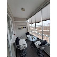 Bahçe Balkon Takımı, Bahçe Sandalyesi, Bahçe Masası Beyaz - Siyah