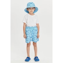 Benitto Kids Erkek Çocuk Desenli Deniz Şortu 7008-mavi Mavi