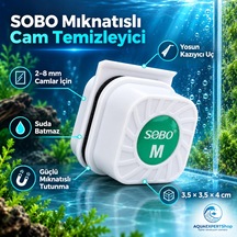 Sobo Akvaryum Mıknatıslı Cam Temizleyici - Suda Batmaz - 4 X 3.5 X 3.5 Cm - Ekstra Yosun Kazıyıcı Uç - Güçlü Mıknatıs Tutunma Gücü