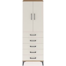 Arges Dolap Tek Raflı 5 Çekmeceli Tek Askılı 60x30x182 Çam-ay... Çam