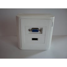 Duvar Prizi - Sıva Üstü - Vga - Usb - Dişi - Dişi
