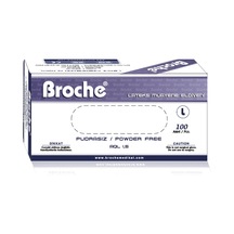 Broche Lateks Pudrasız Muayene Eldiveni 100'lü