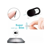 Kamera Kapatıcı 3 Lü Set Laptop Telefon Tablet Uyumlu Siyah Ultra İnce Kaydırmalı Webcam Gizlilik Kapağı Siyah